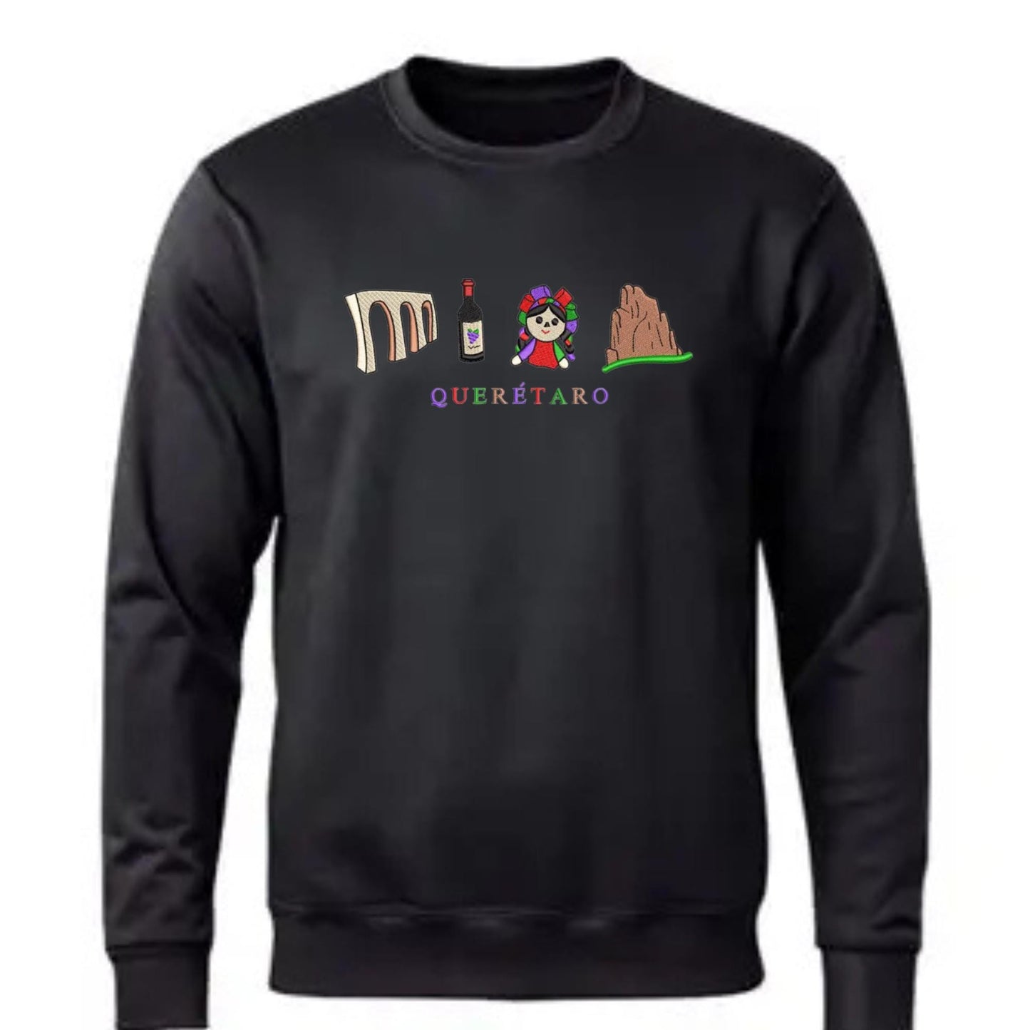 Mexico States Embroidered Crewneck Sonora, Michoacan, Veracruz, Nayarit, Queretaro Colima, Durango, Coahuila, Zacatecas.