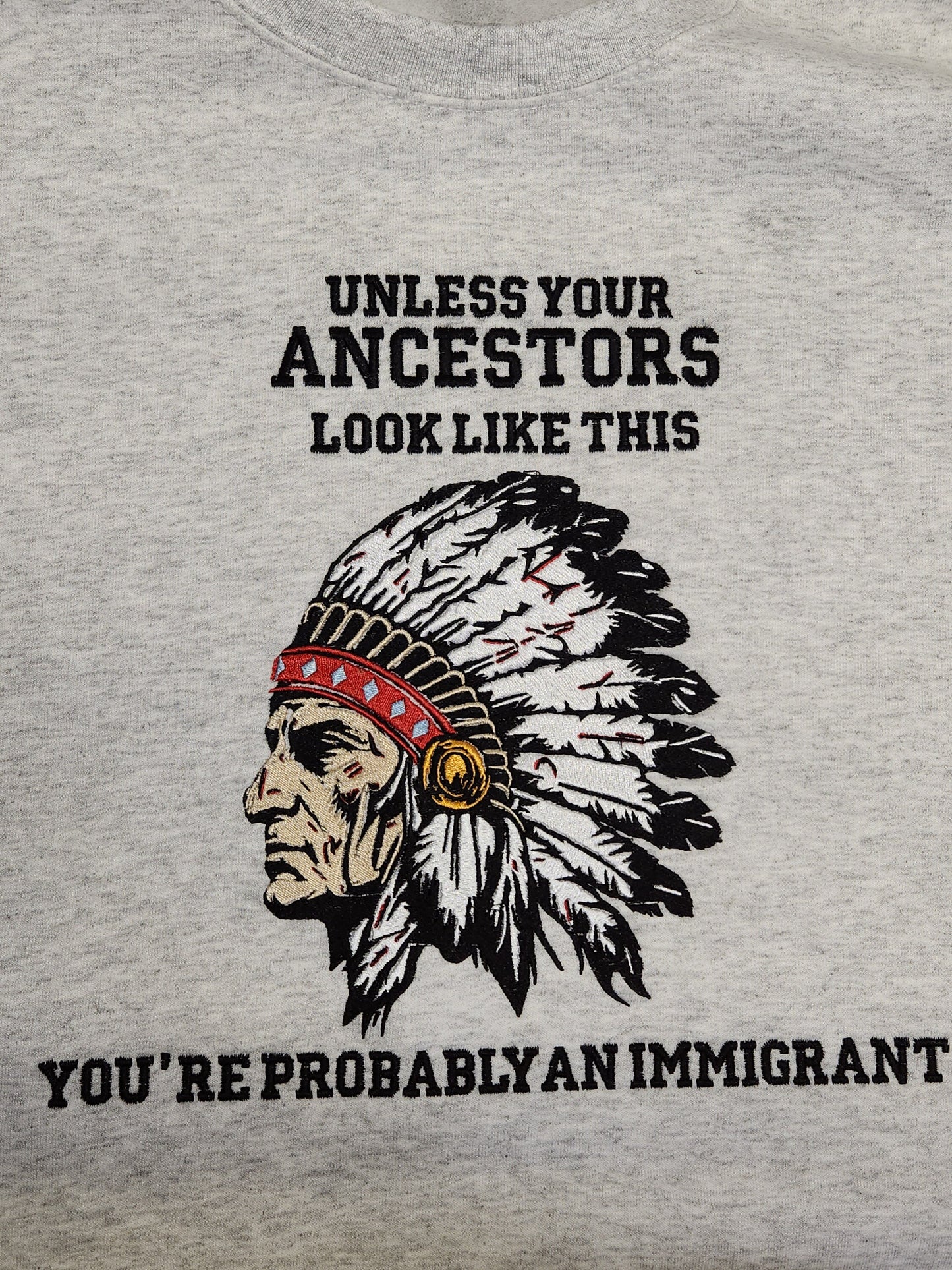 Native American Embroidery Crew Neck Sweater/Hoodie