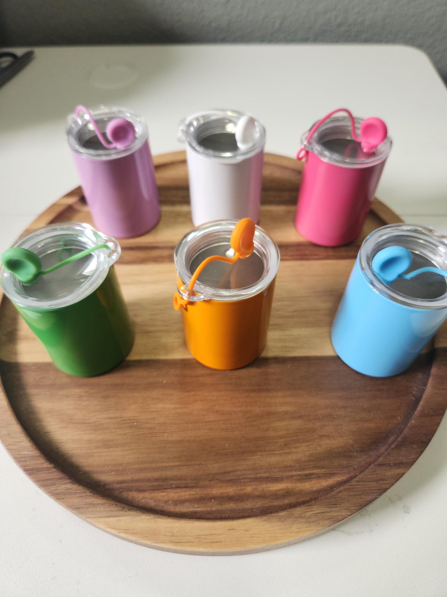 Personalized 3oz mine tumblers keychain.