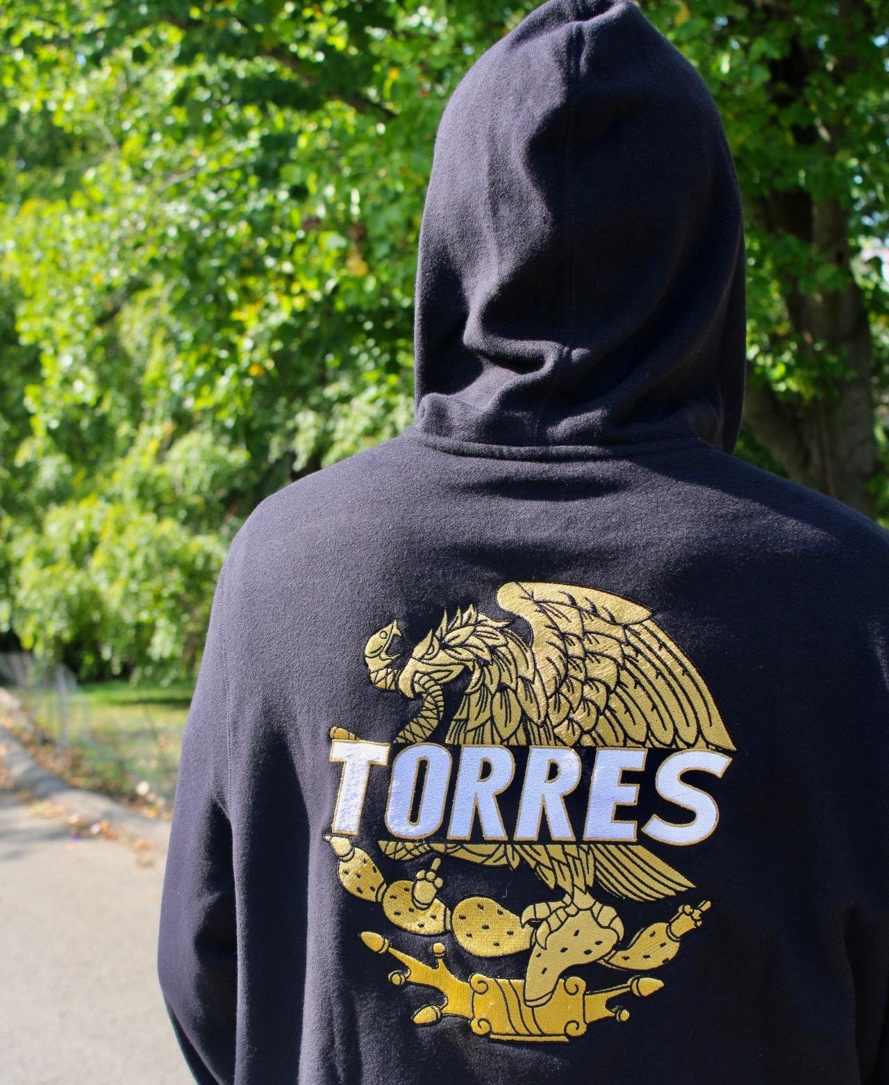 Sudadera con capucha de águila mexicana personalizada bordada