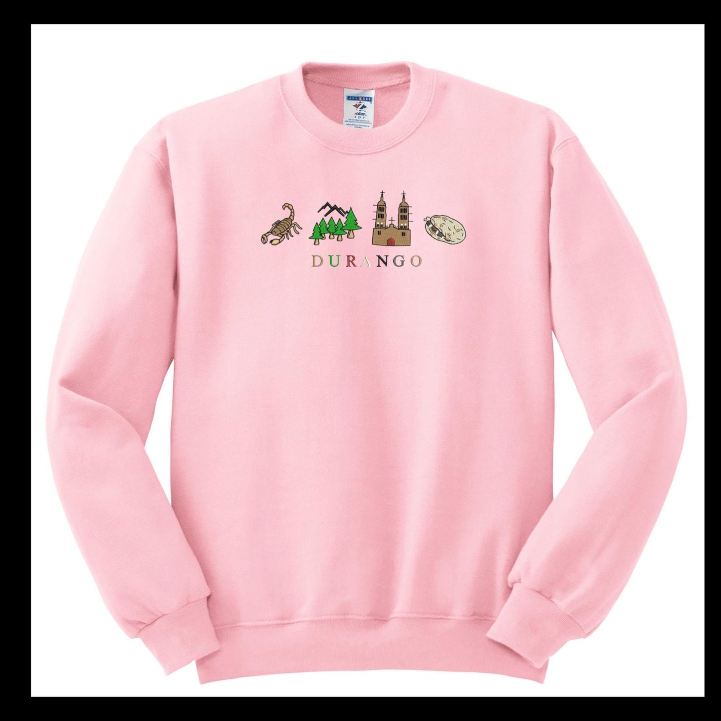 Mexico States Embroidered Crewneck Sonora, Michoacan, Veracruz, Nayarit, Queretaro Colima, Durango, Coahuila, Zacatecas.