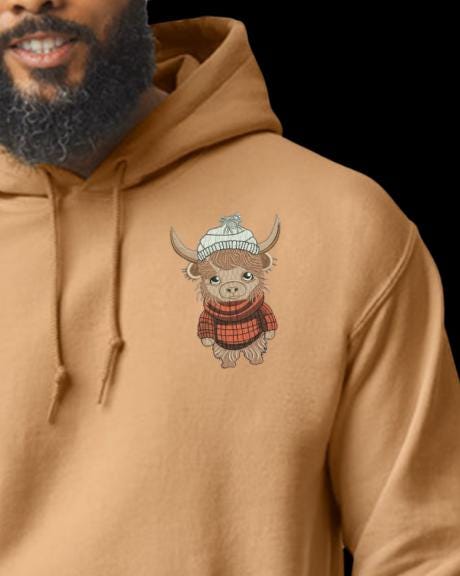 Cow Embroidery Hoodie