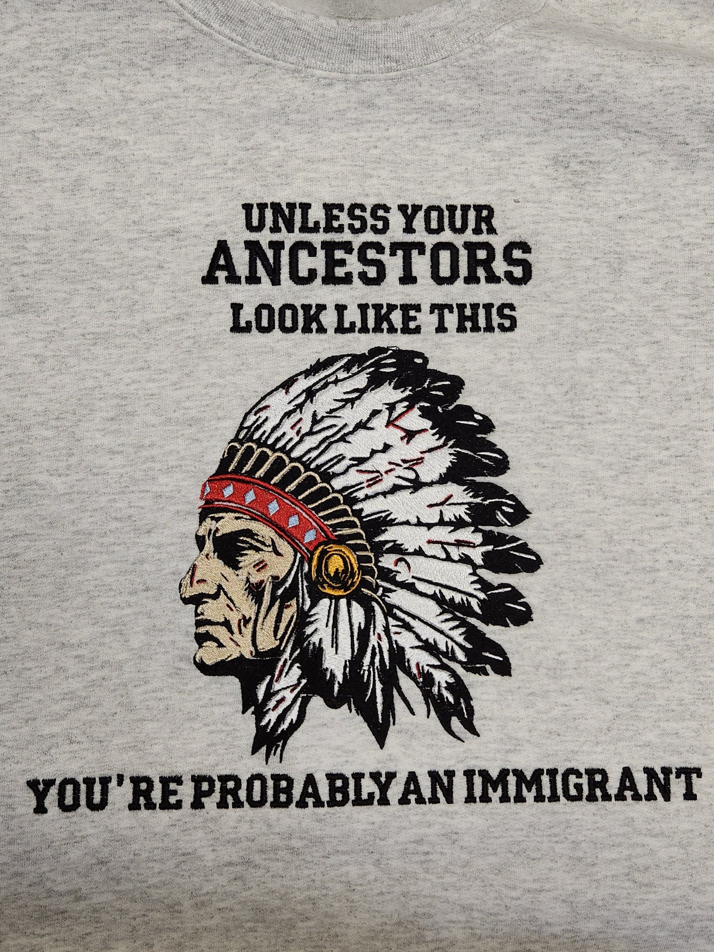 Native American Embroidery Crew Neck Sweater/Hoodie