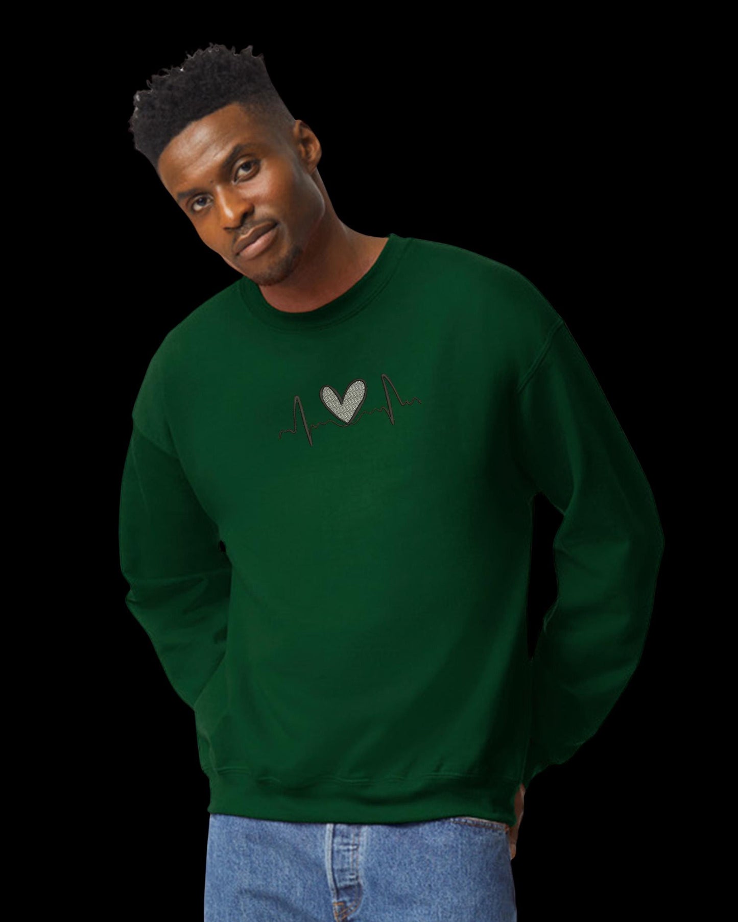 Heartline Embroidery Sweatshirt