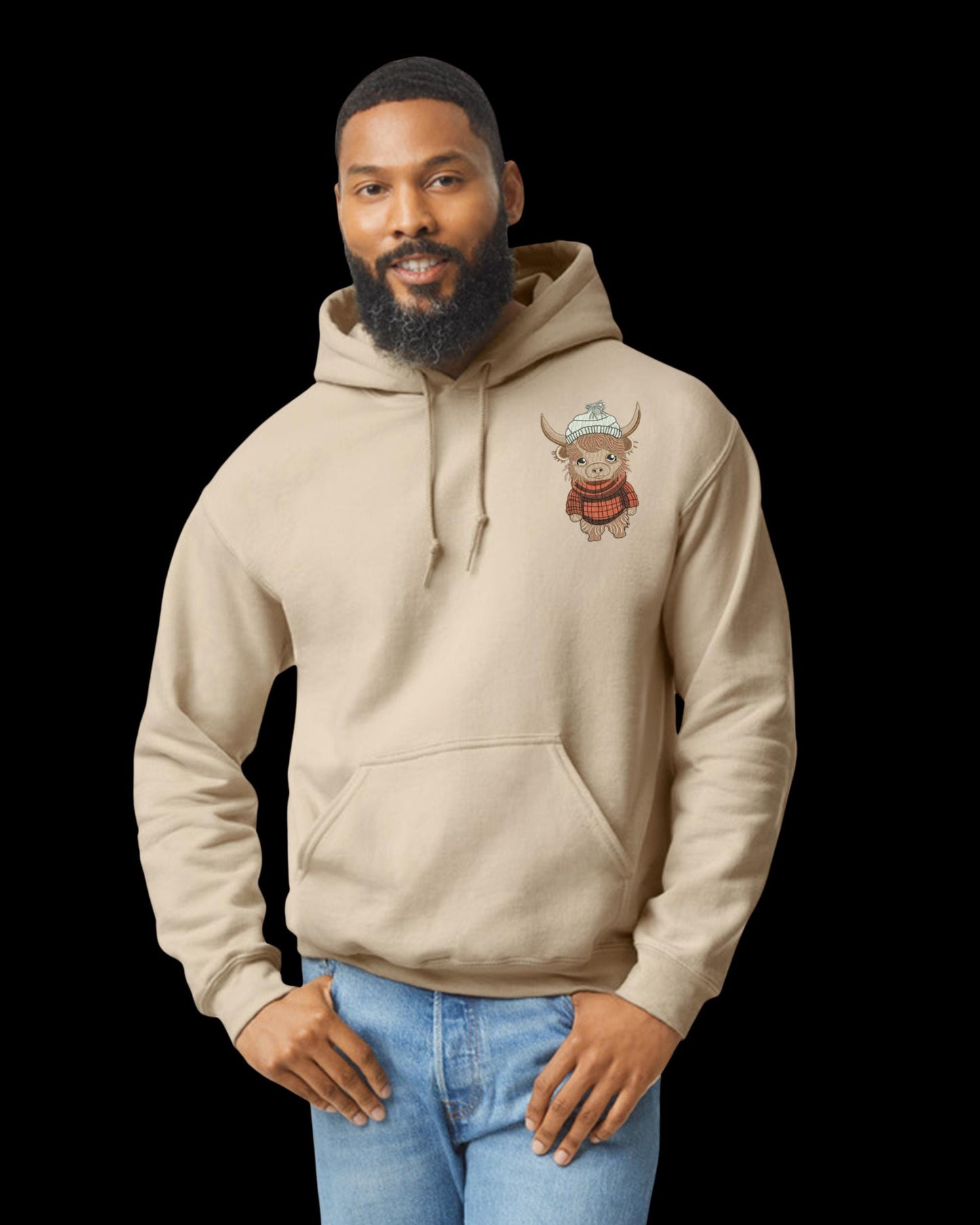 Cow Embroidery Hoodie