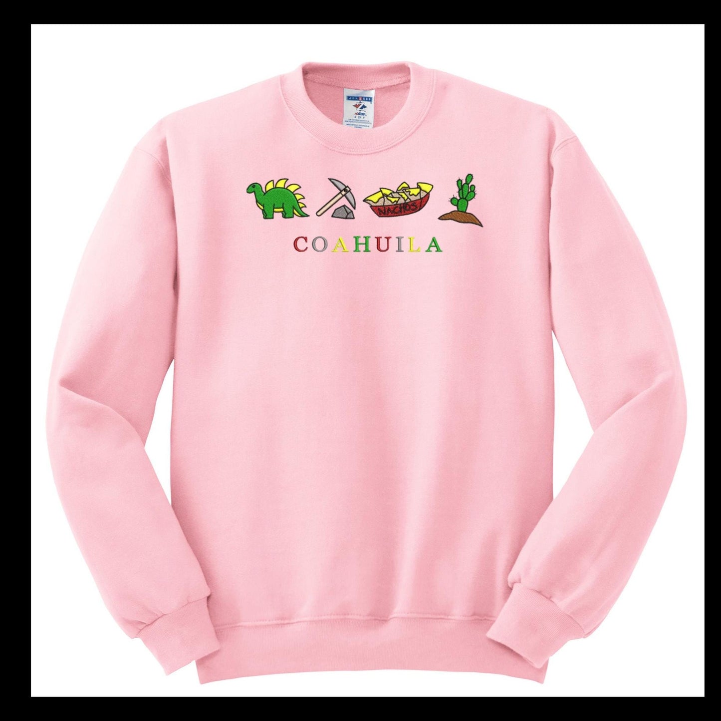 Mexico States Embroidered Crewneck Sonora, Michoacan, Veracruz, Nayarit, Queretaro Colima, Durango, Coahuila, Zacatecas.
