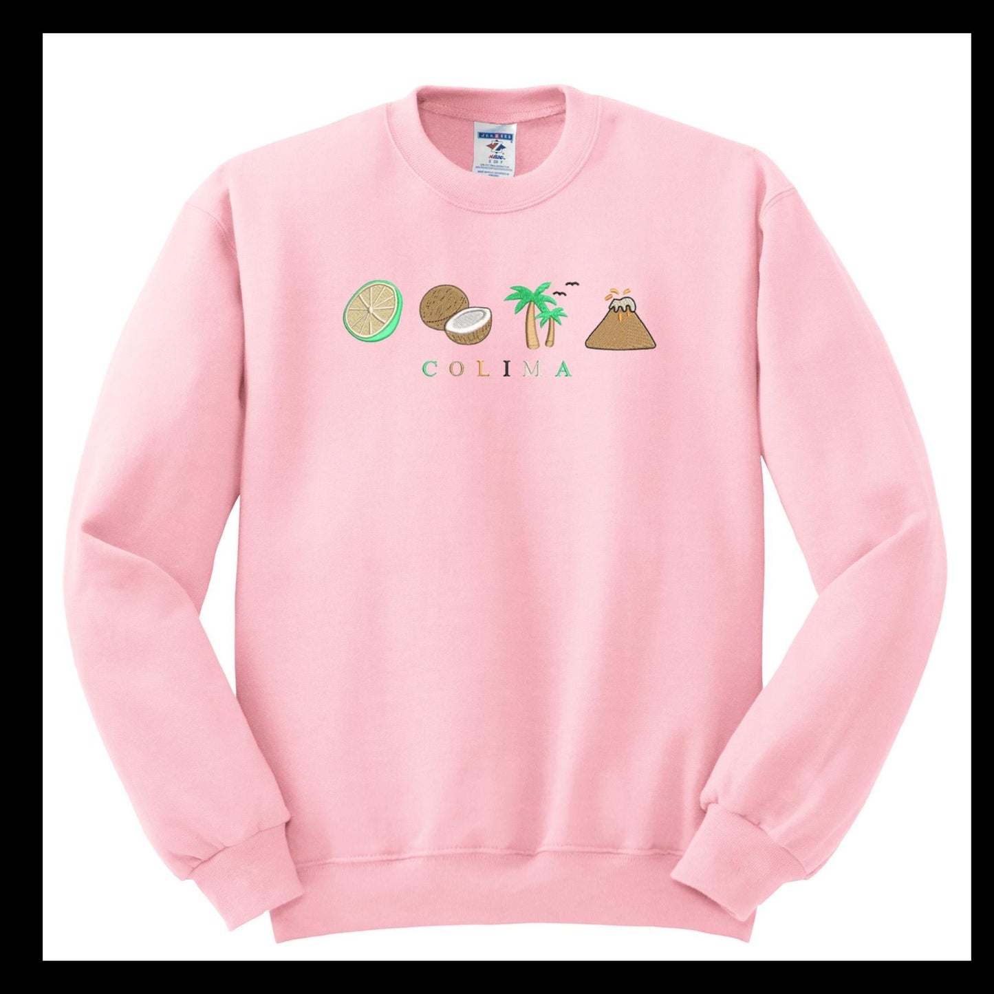 Mexico States Embroidered Crewneck Sonora, Michoacan, Veracruz, Nayarit, Queretaro Colima, Durango, Coahuila, Zacatecas.