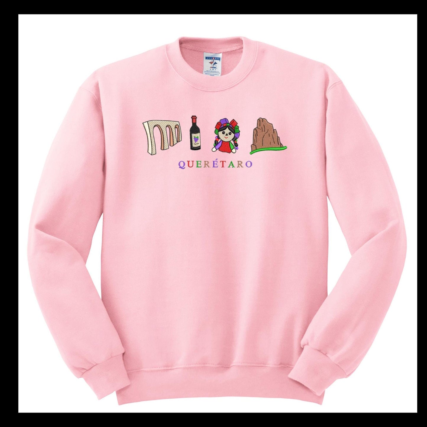Mexico States Embroidered Crewneck Sonora, Michoacan, Veracruz, Nayarit, Queretaro Colima, Durango, Coahuila, Zacatecas.