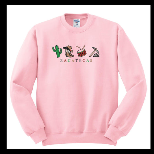 Mexico States Embroidered Crewneck Sonora, Michoacan, Veracruz, Nayarit, Queretaro Colima, Durango, Coahuila, Zacatecas.