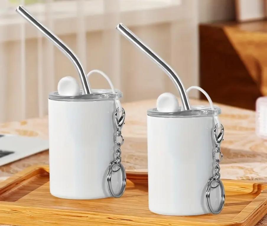 Personalized 3oz mine tumblers keychain.