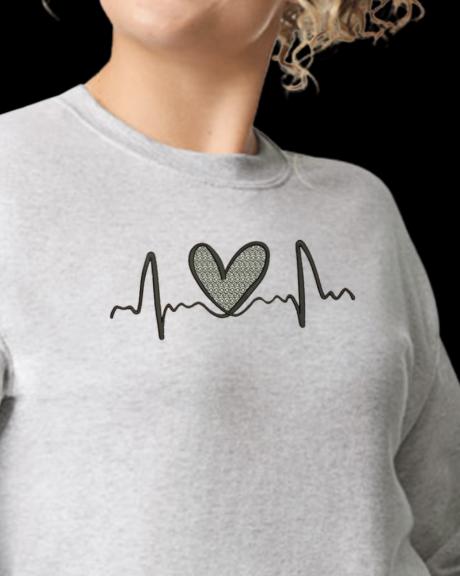 Heartline Embroidery Sweatshirt