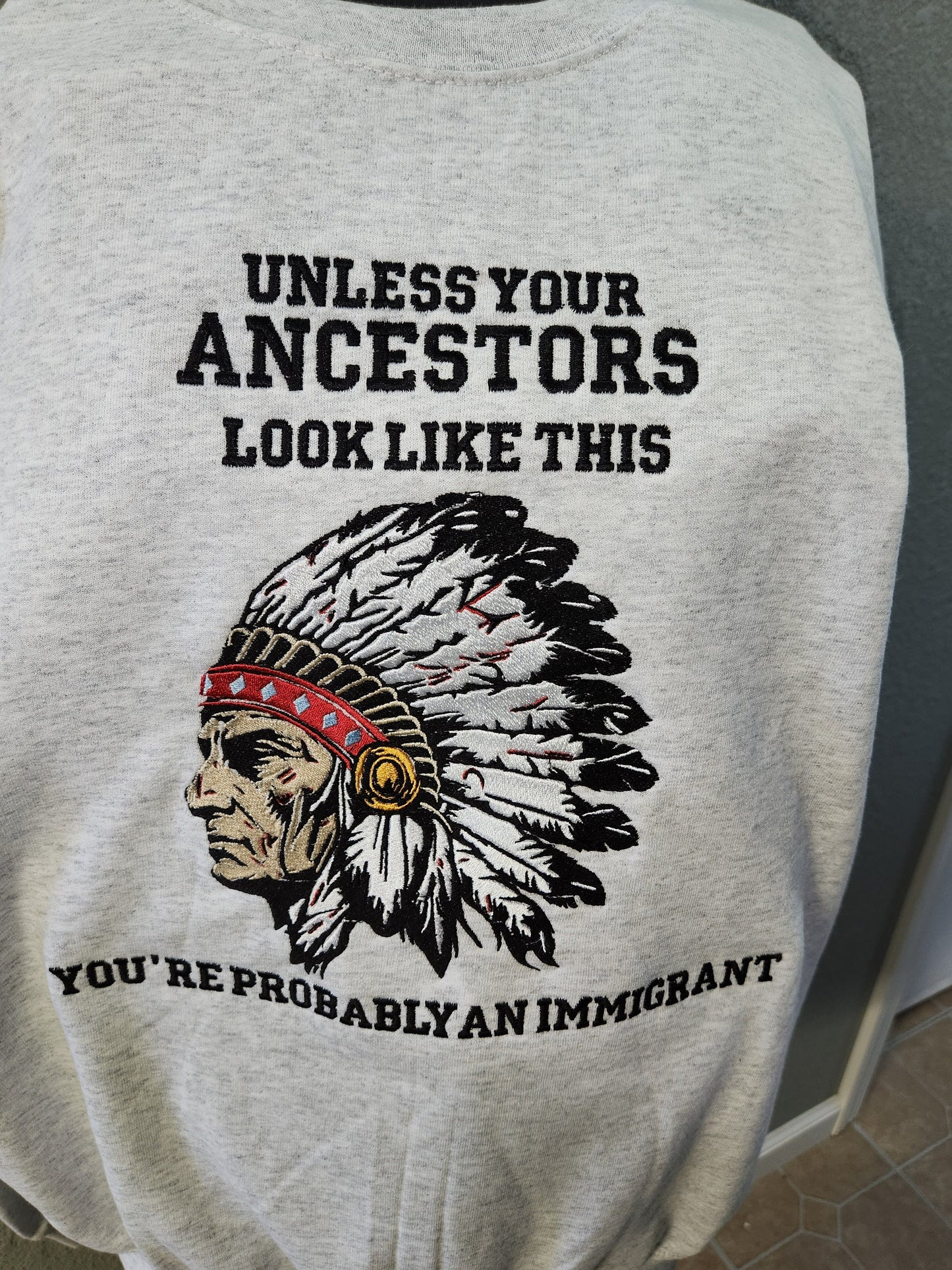 Native American Embroidery Crew Neck Sweater/Hoodie
