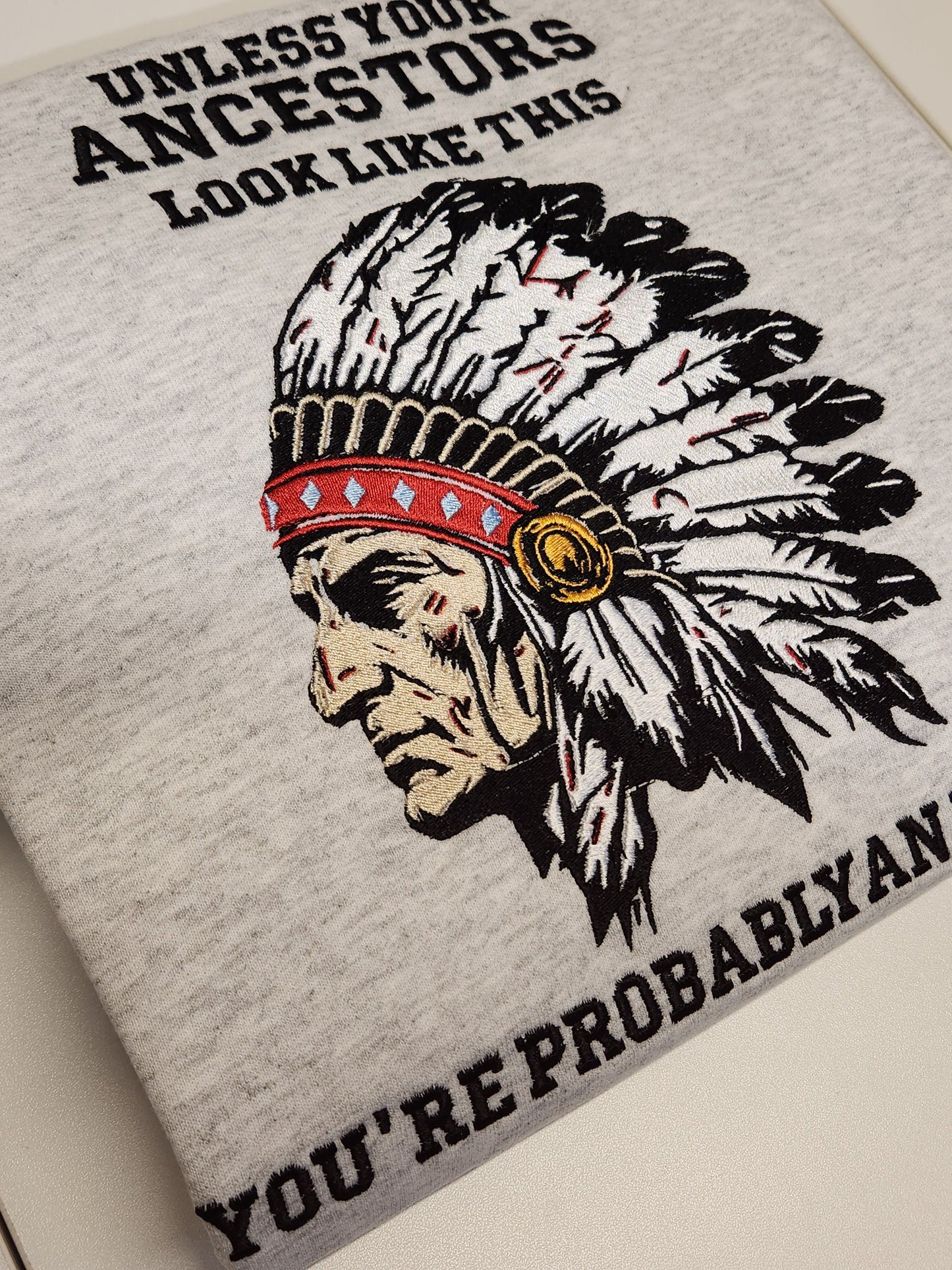 Native American Embroidery Crew Neck Sweater/Hoodie