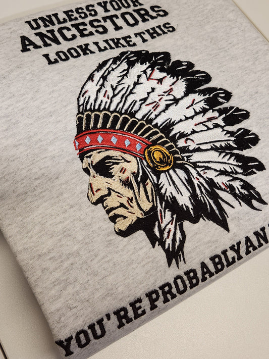Native American Embroidery Crew Neck Sweater/Hoodie