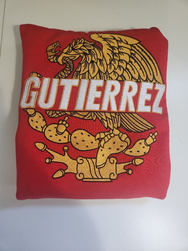 Sudadera con capucha de águila mexicana personalizada bordada