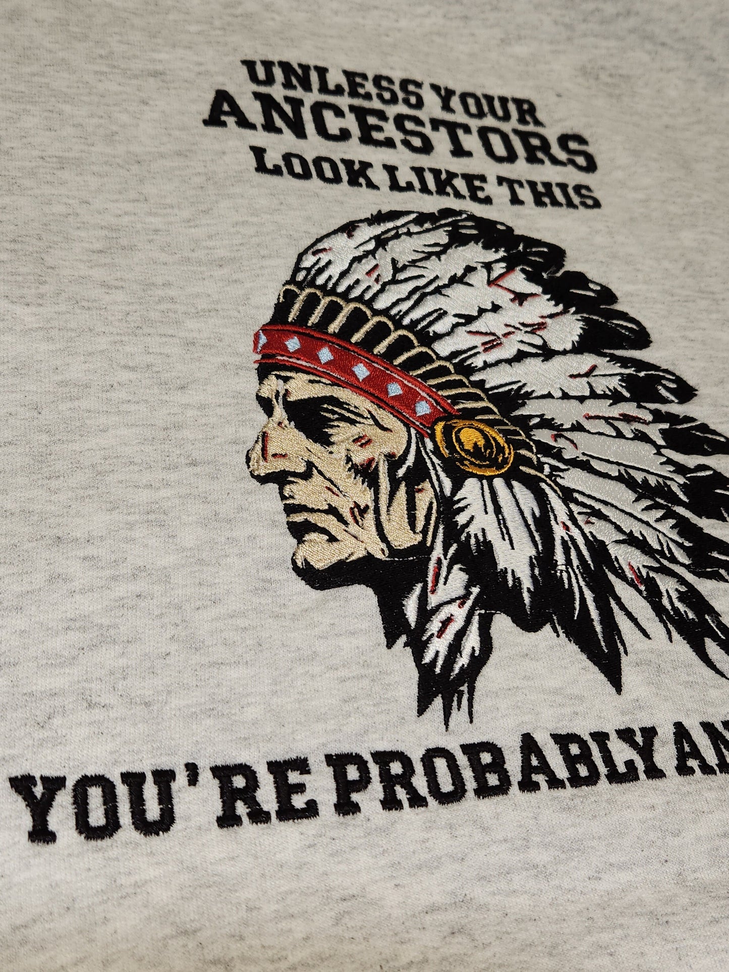 Native American Embroidery Crew Neck Sweater/Hoodie