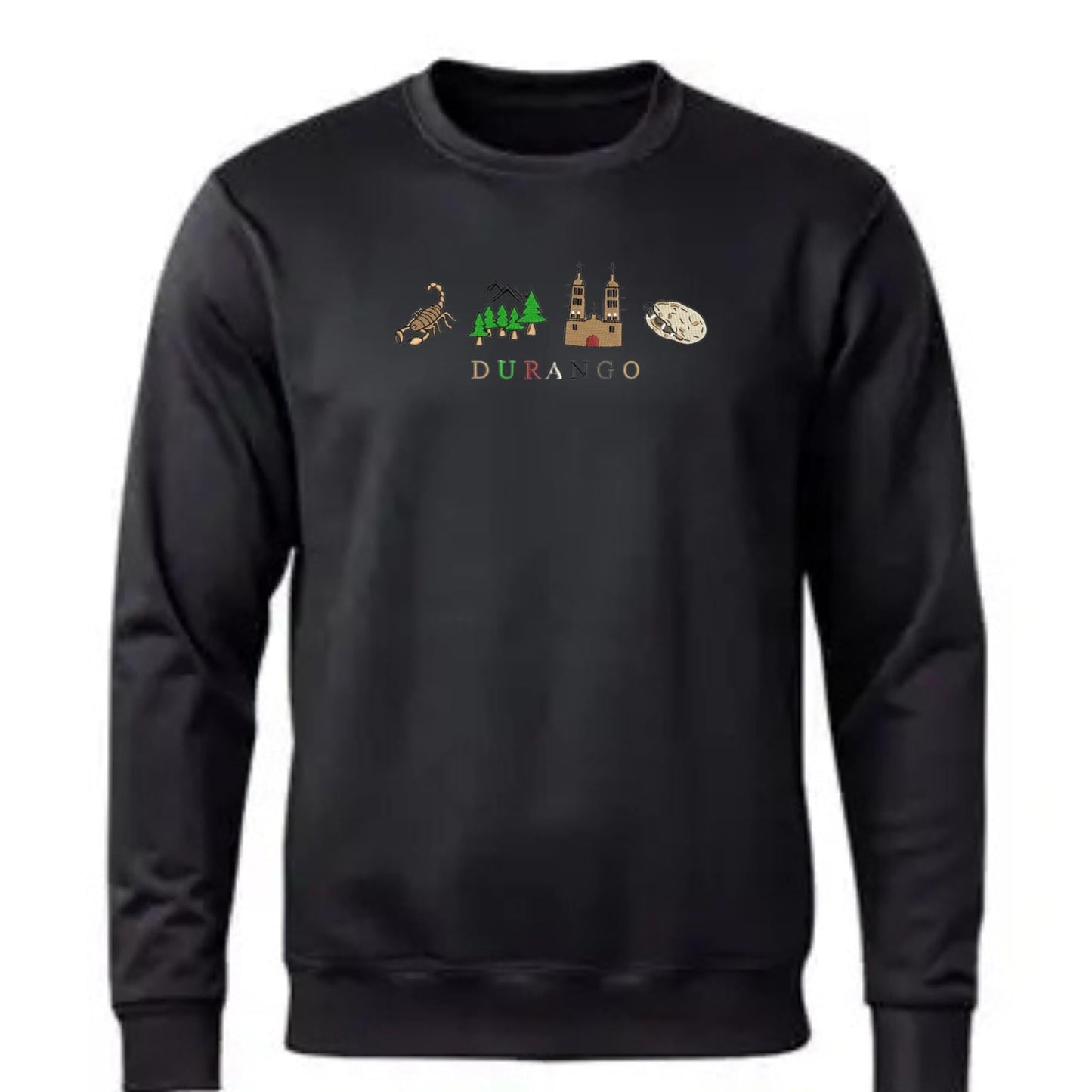 Mexico States Embroidered Crewneck Sonora, Michoacan, Veracruz, Nayarit, Queretaro Colima, Durango, Coahuila, Zacatecas.