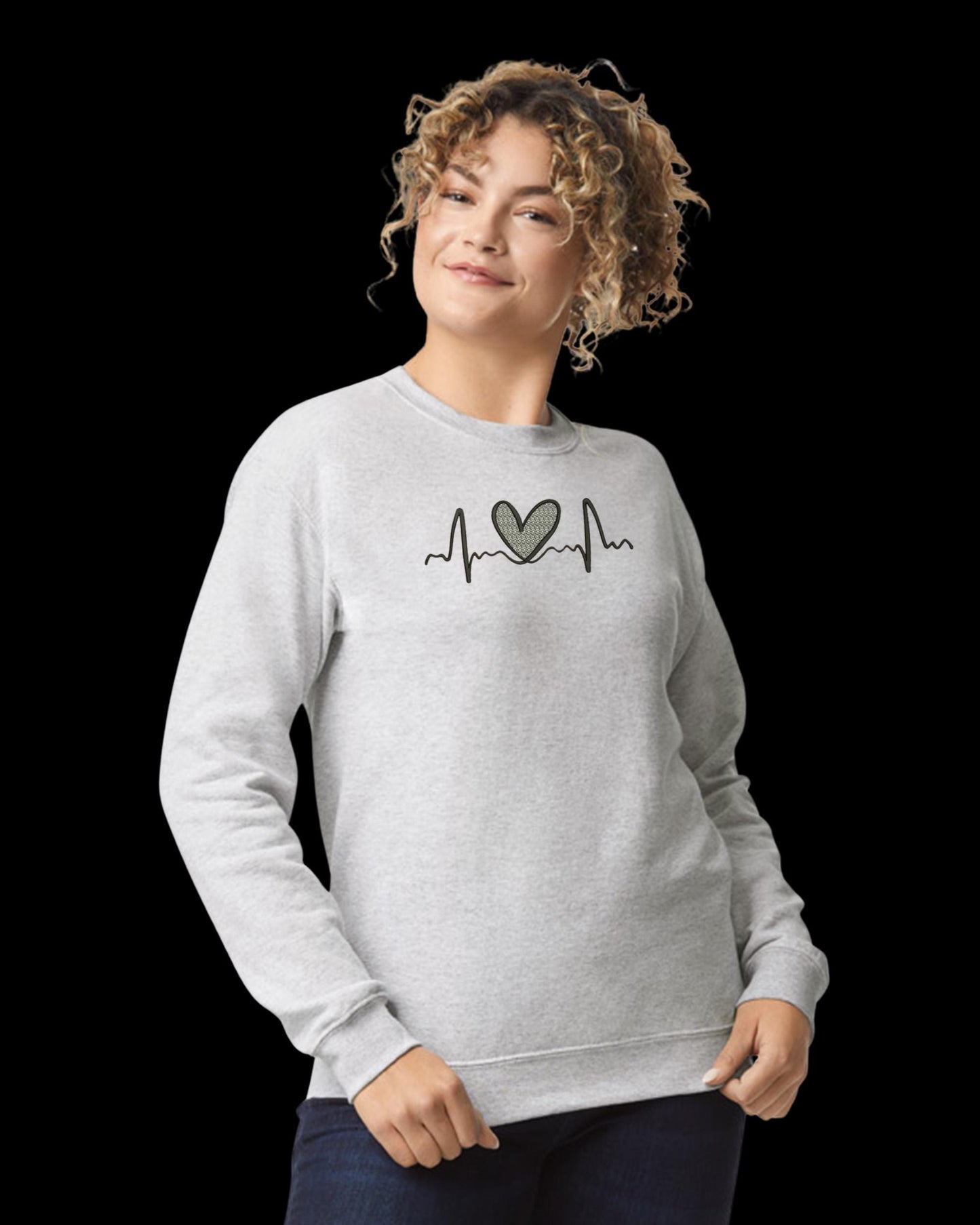Heartline Embroidery Sweatshirt