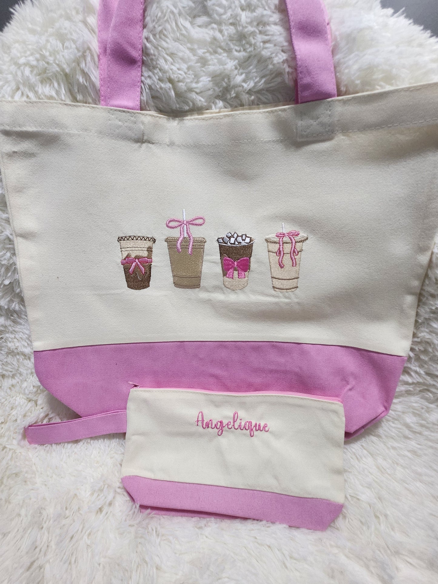 Personalized Coffee Lovers Embroidered Tote