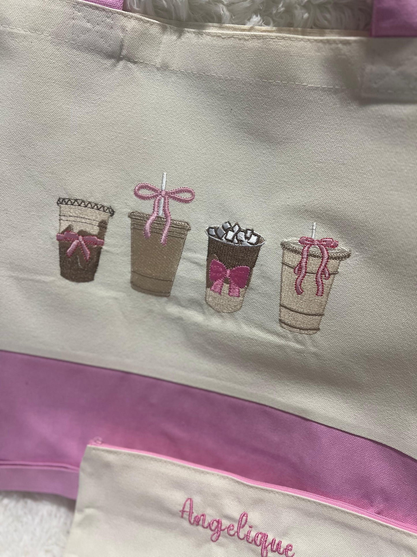 Personalized Coffee Lovers Embroidered Tote