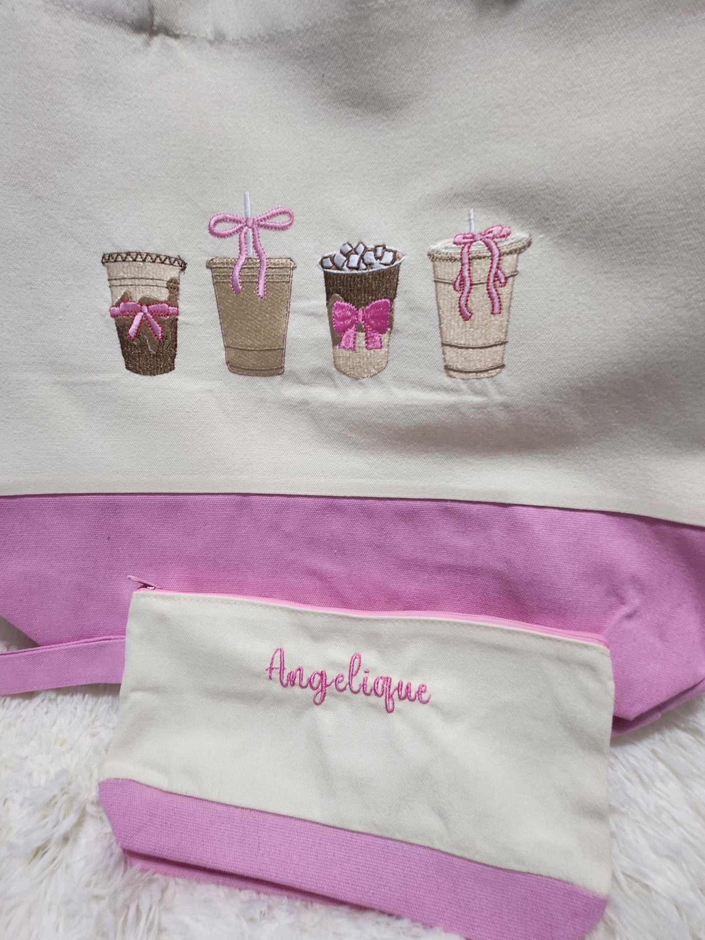 Personalized Coffee Lovers Embroidered Tote