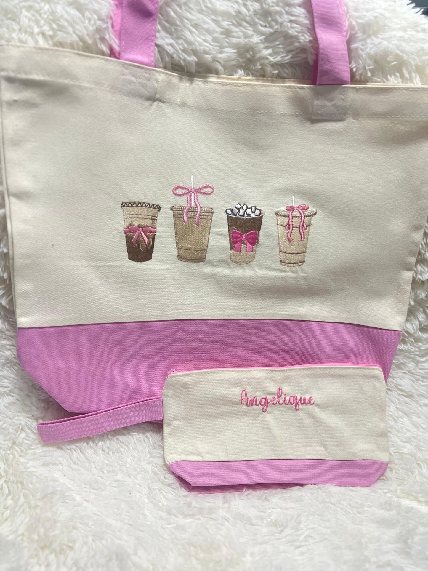 Personalized Coffee Lovers Embroidered Tote