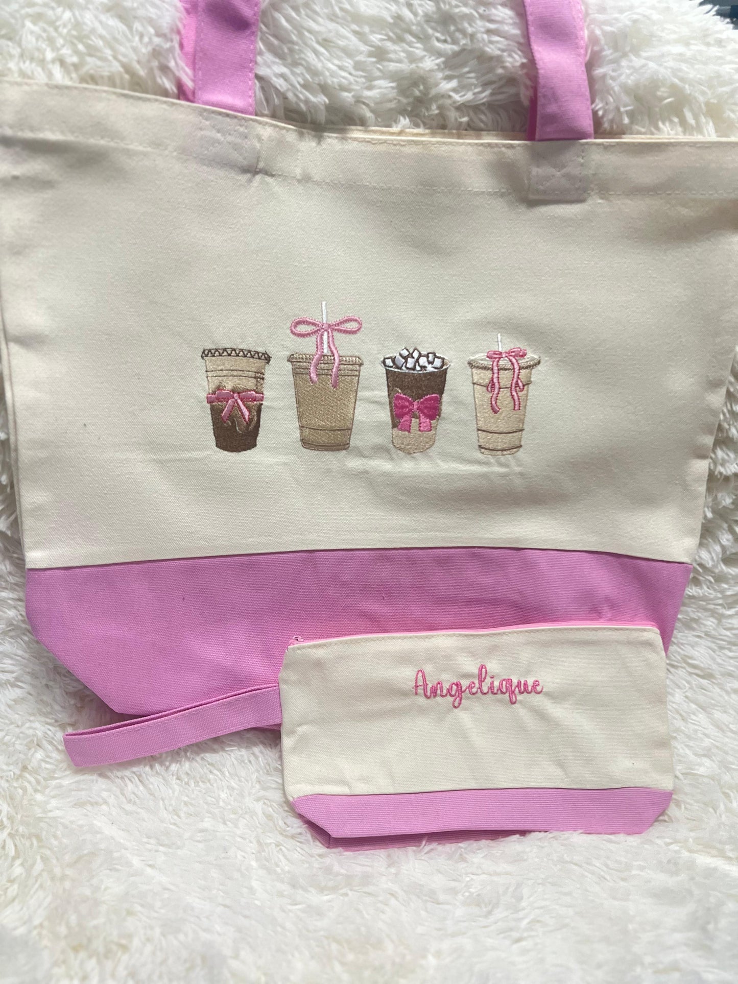 Personalized Coffee Lovers Embroidered Tote
